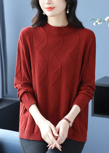 Yellow O Neck Cozy Warm Woolen Knit Pullover Winter