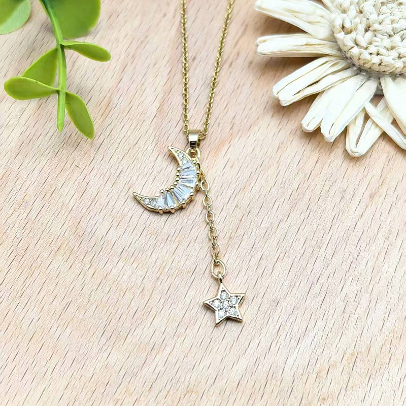 Celestial Moon Star Necklace