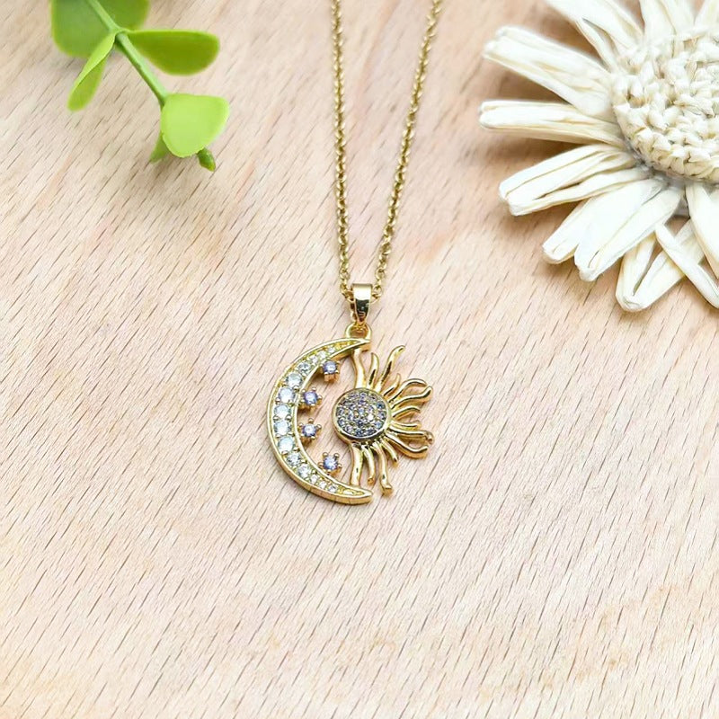 Celestial Moon Sun Necklace
