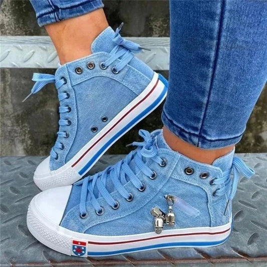 CD | Adidași la modă din pânză cu detaliu cu fermoar