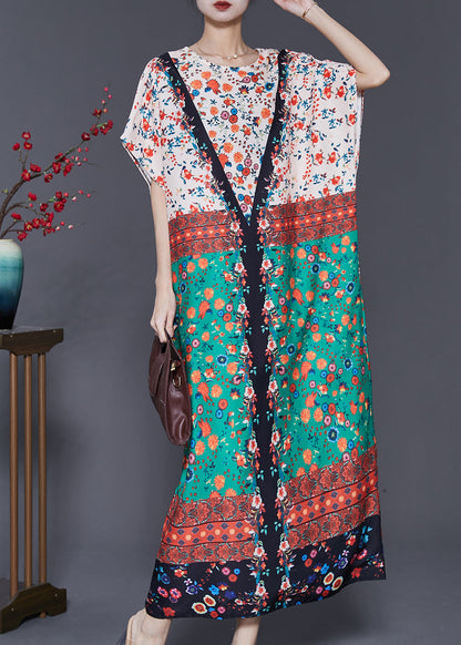 Colorblock Oversized Print Cotton Dress Summer