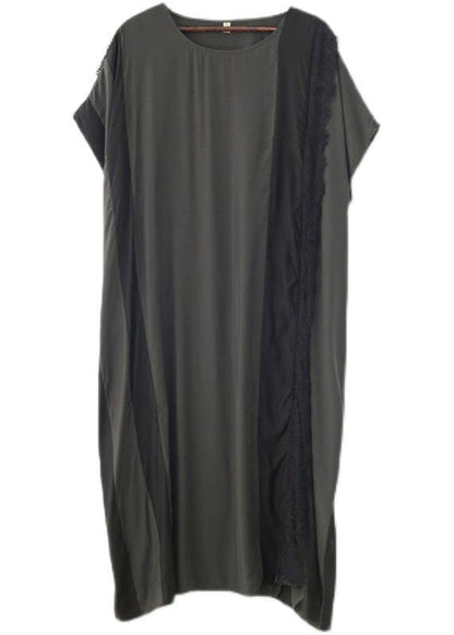 Grey Patchwork Summer Cotton Dress