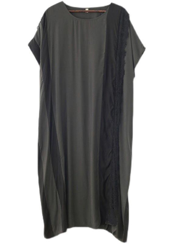 Grey Patchwork Summer Cotton Dress