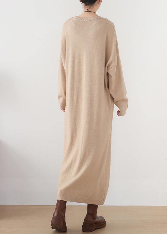 Christmas Warm Sweater O Neckweather Diy Nude Oversized Knit Dresses