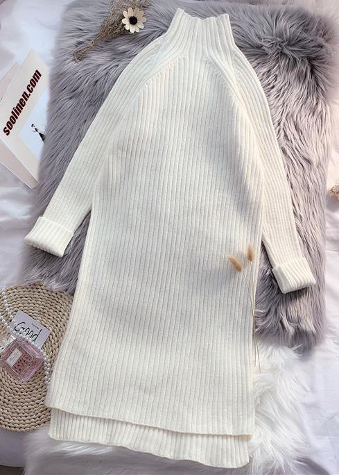 Chunky Low High Design Sweater High Neck Dress Outfit Quotes Chocolate Baggy Sweater Dresses