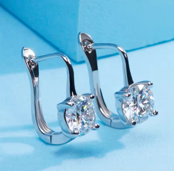 Classic Crystal Hoop Silver