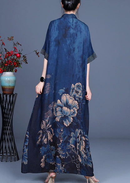 Classy White Text Patchwork Oriental Long Dress Summer