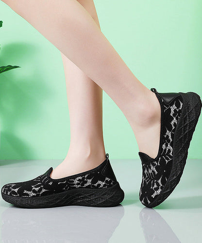 Classy Cotton Fabric Flats Black Flat Shoes for