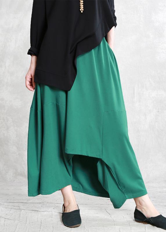 Classy Green Ideas Elastic Waist Asymmetric Pants
