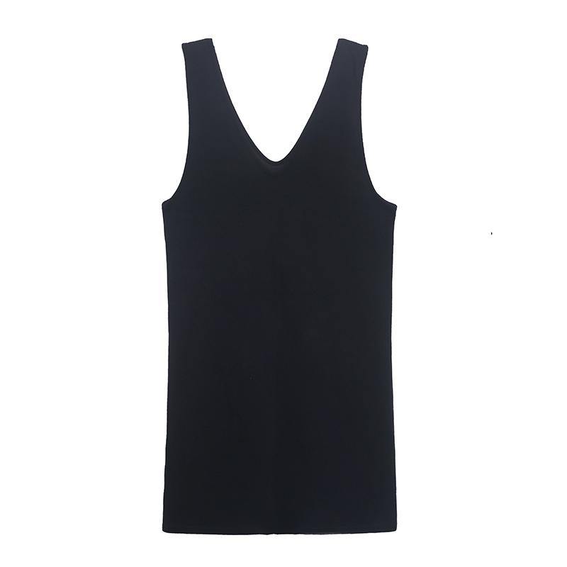 Club Black V Neck Cotton Long Maxi Dress