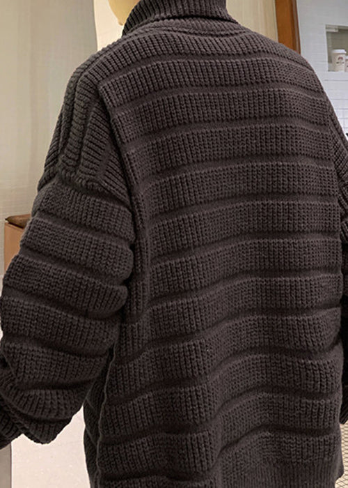 Coffee Knit Pullover Sweaters Turtleneck Winter