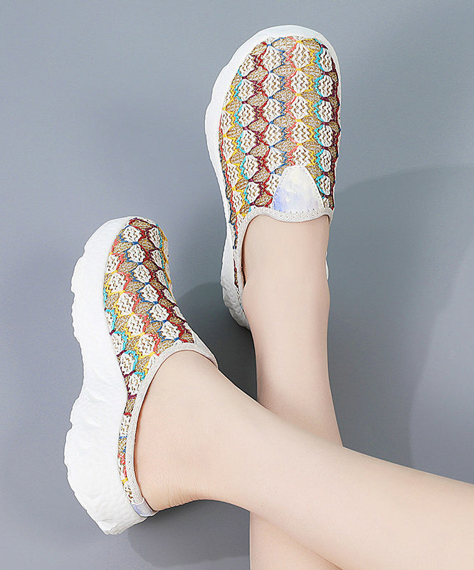 Colorful Platform Knit Fabric Comfortable Thong Sandals