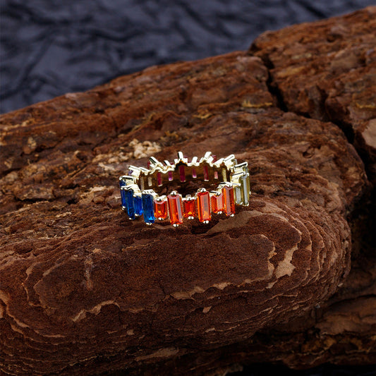 Colorful Baguette Ring