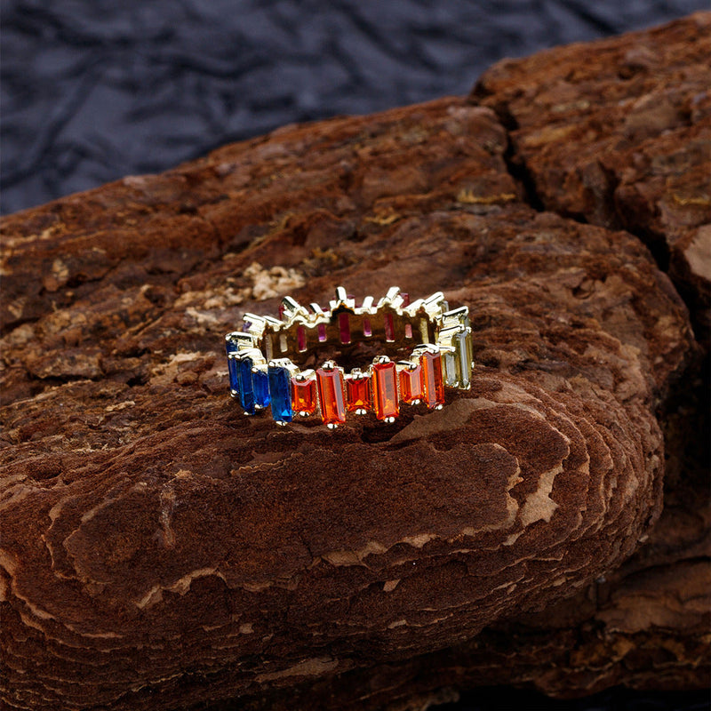 Colorful Baguette Ring