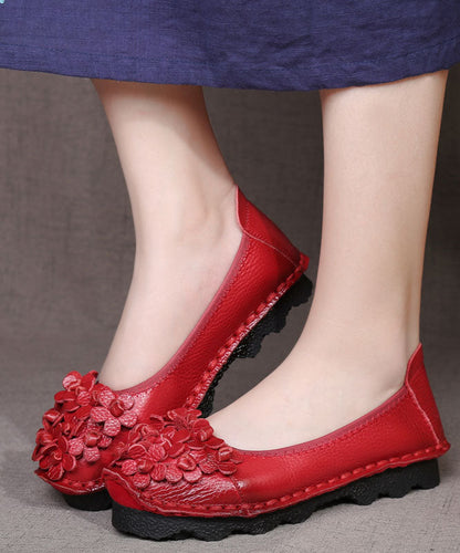 Comfortable Splicing Flat Shoes Blue Cowhide Leather