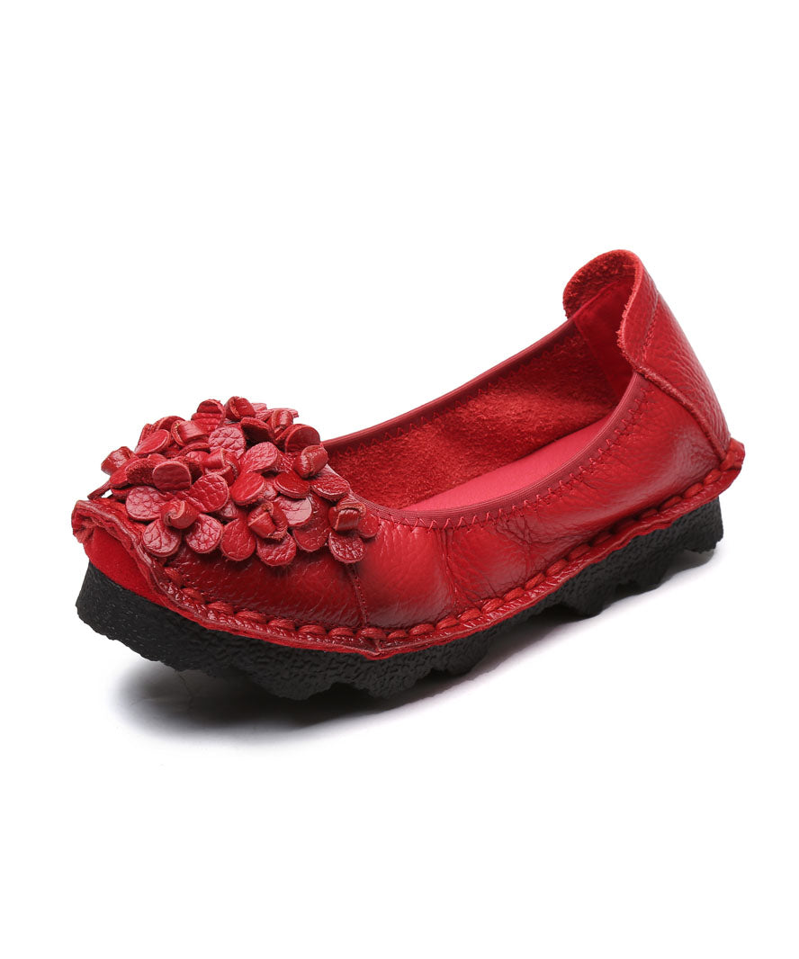 Comfortable Splicing Flat Shoes Blue Cowhide Leather