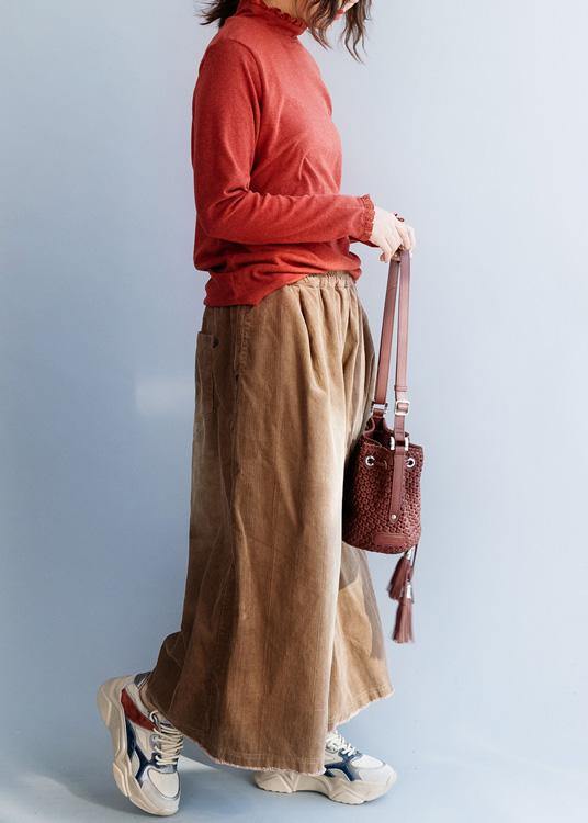 Comfy Red Sweater Tops Wild High Neck Knitwear