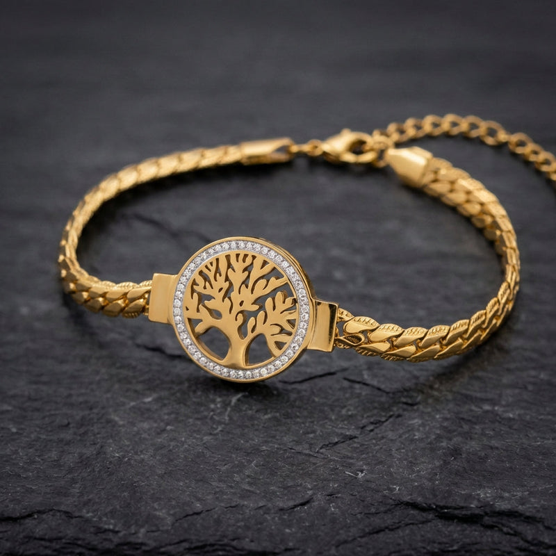 Crystal Bangle Gold Bracelet