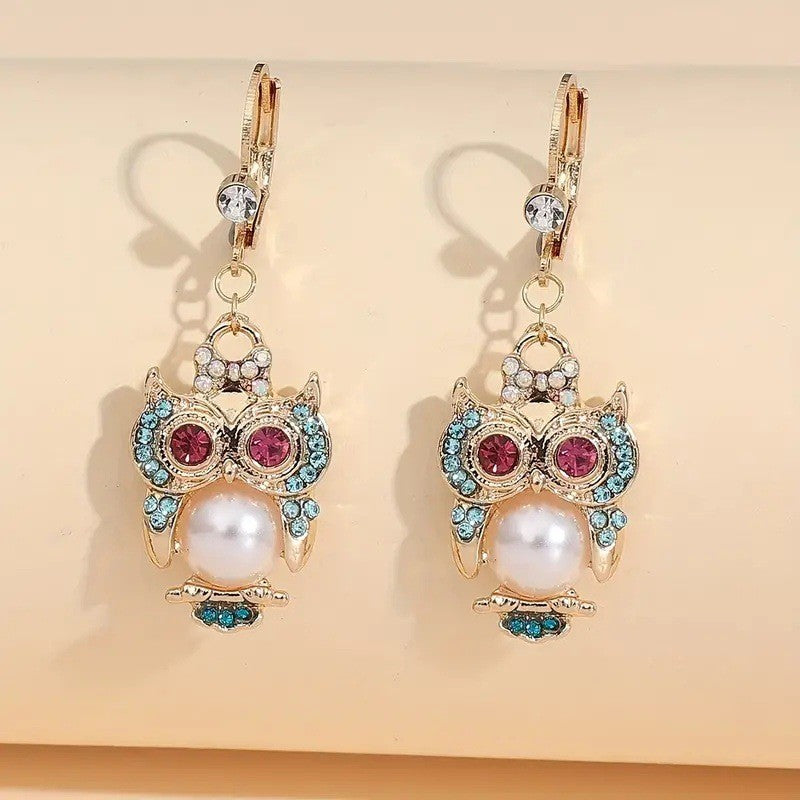 Crystal Owl Earrings