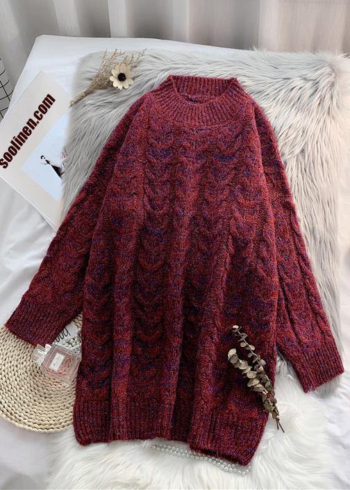 Navyblouse Thickplussize High Neck Knit Tops