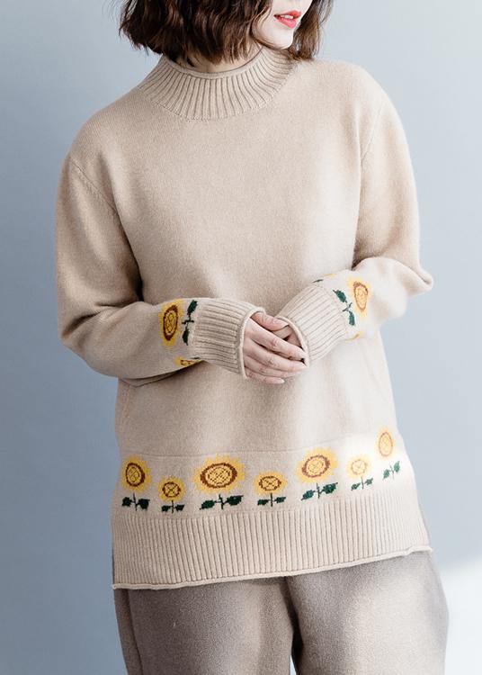 Nude Knit Top Silhouette Sun Flower Side Open Knitwear