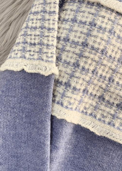 O Neck Sweater Blue Knit Top Pattern Upcycle Patchwork Diy Knit Dress