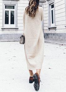 V Neck Baggy Sweater Weather Nude Big Knitted Tops