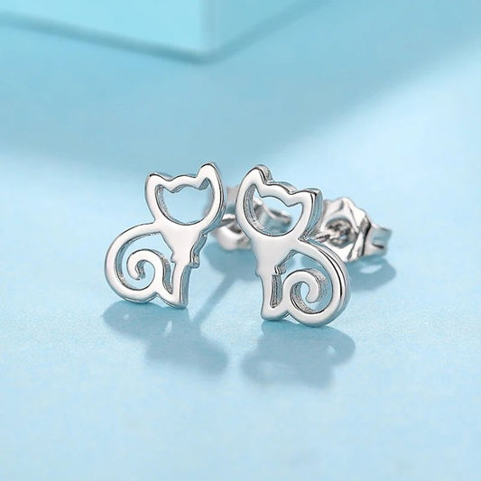 Cute Cat Heart Earrings