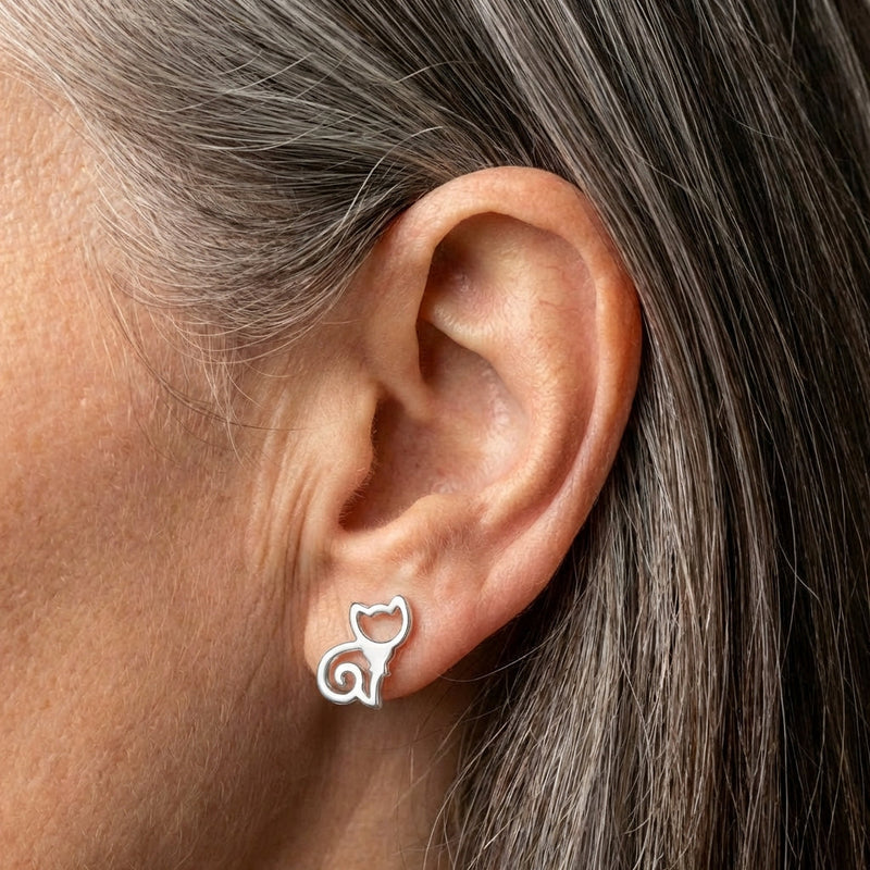 Cat Heart Earrings