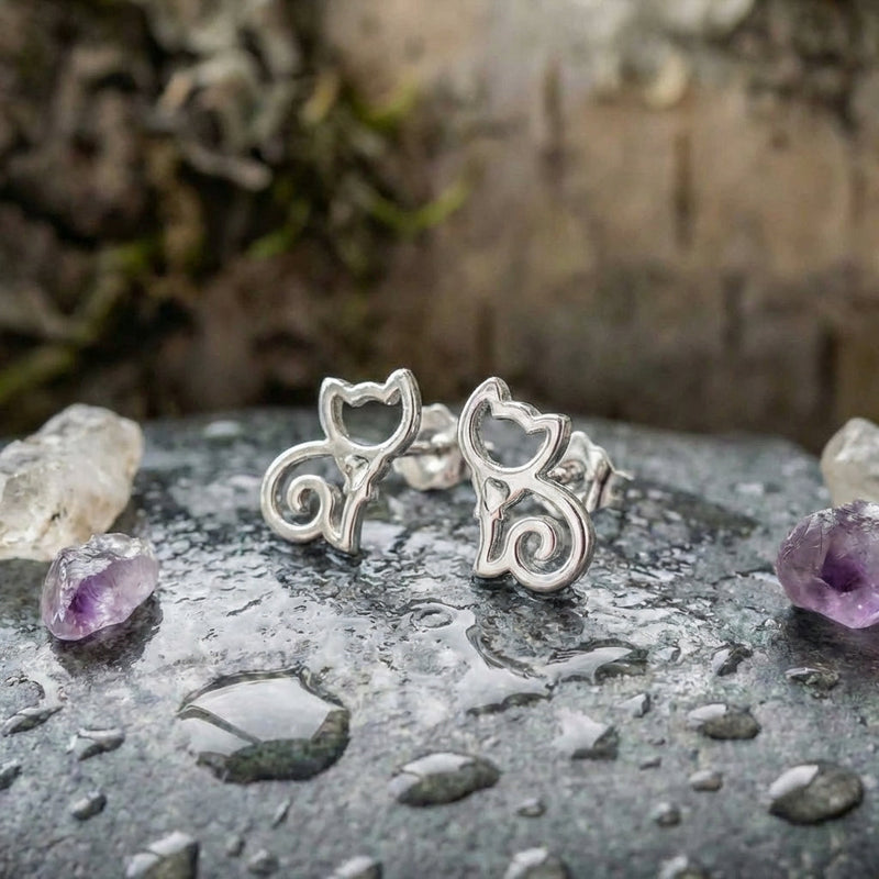 Cute Cat Heart Earrings