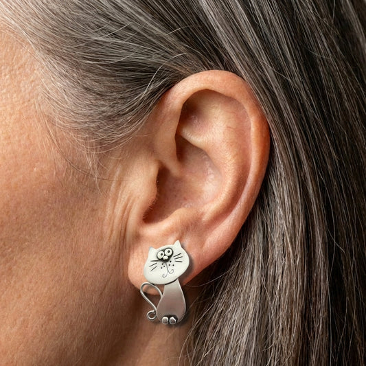 Cat Stud Earrings