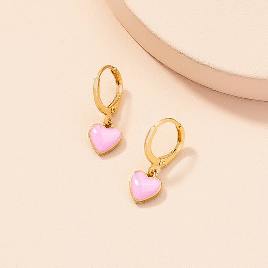 Cute Pink Heart Earrings