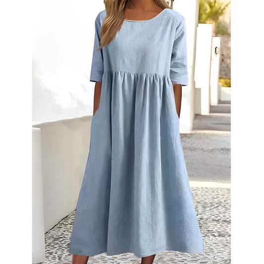 CD | Rochie midi unicoloră