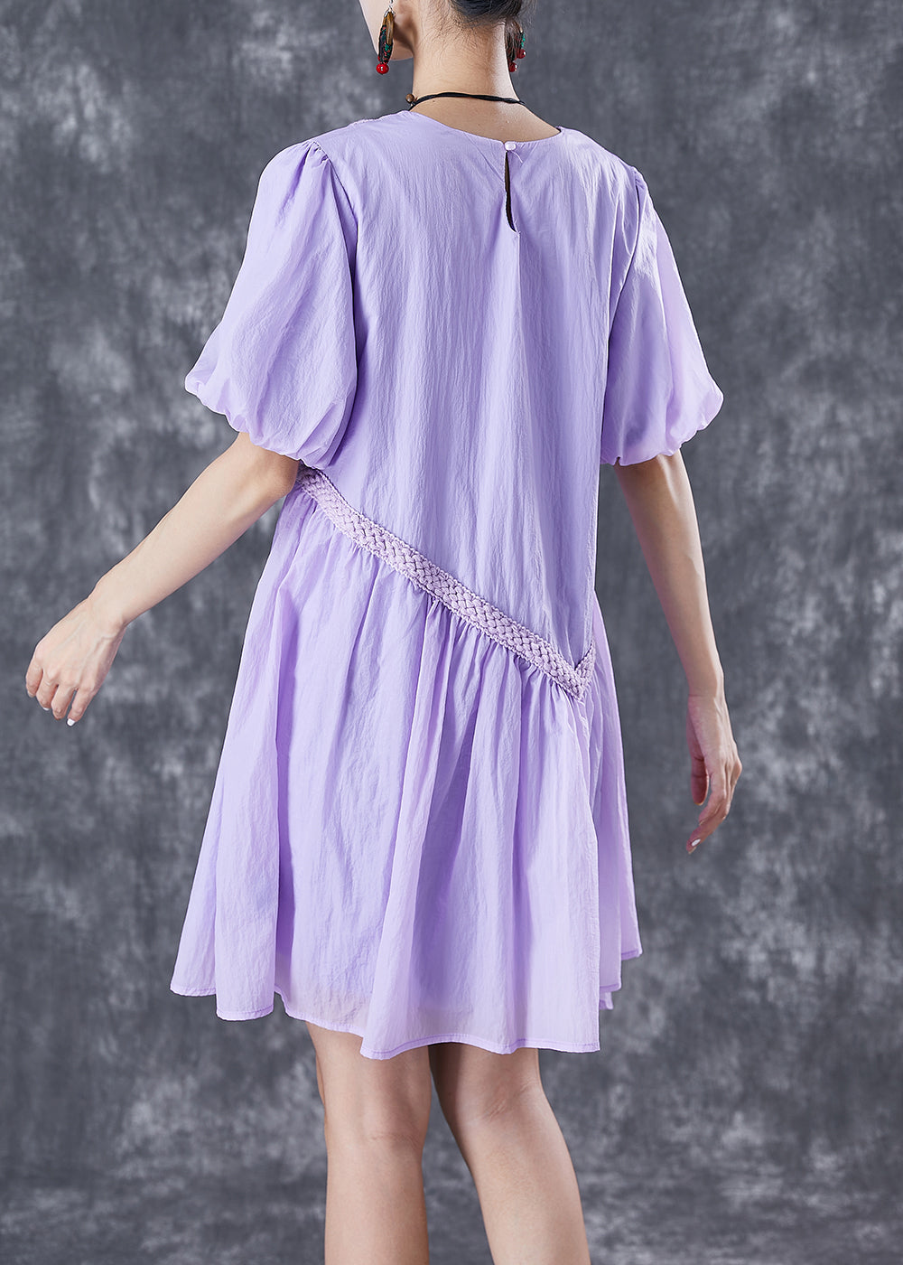 Diy Purple Asymmetrical Patchwork Wrinkled Maxi Dresses Summer
