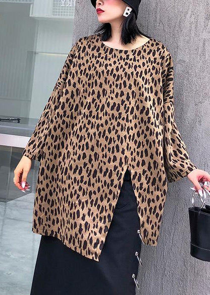 Diy Side Open Cotton Tops Inspiration Leopard Traveling Tops
