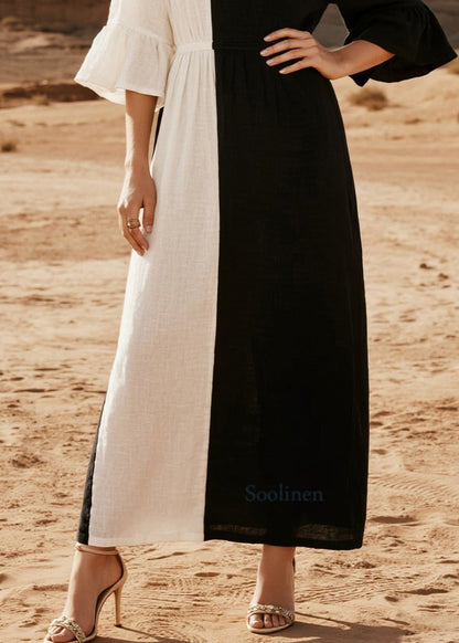 Asymmetrical Patchwork Cotton Robe Dresses Summer