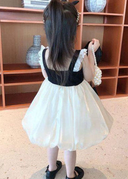 Black Bow Lace Patchwork Tulle Baby Dress Summer