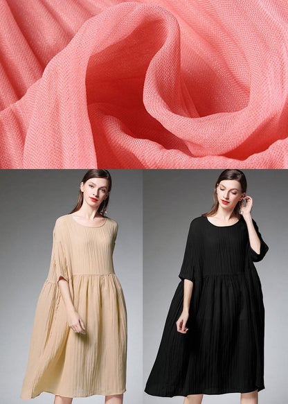 Black O-neck Patchwork Summer Dresses