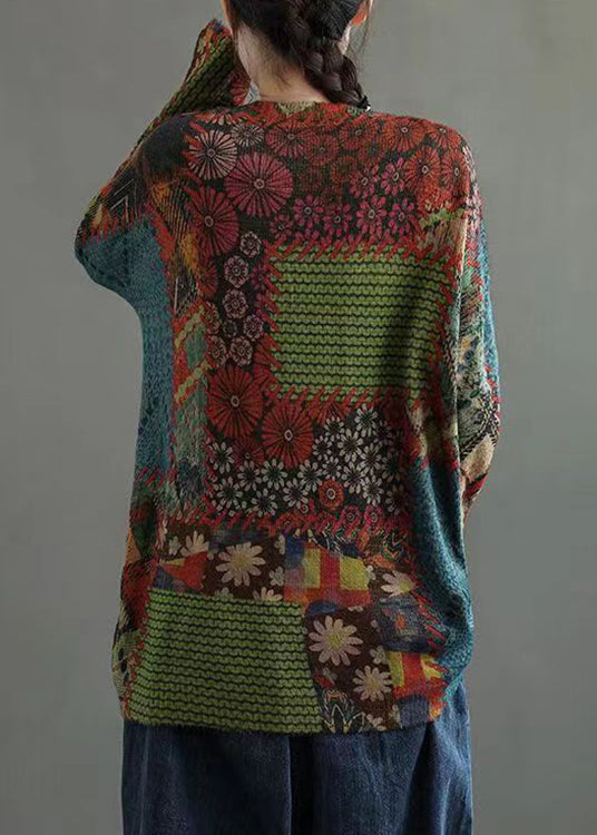 Colorblock Cozy Patchwork Mink Hair Knitted Tops Fall