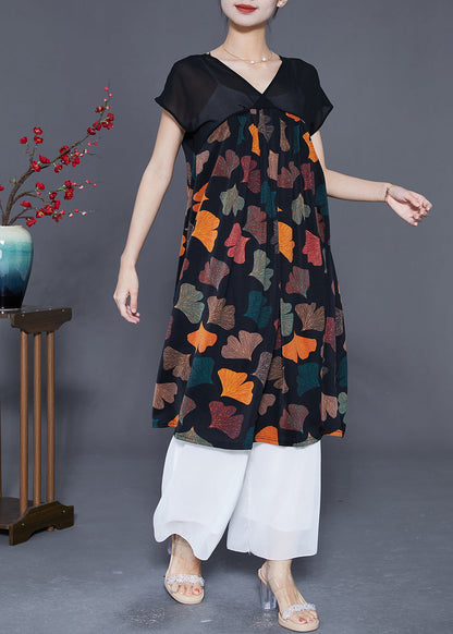 Multi Petalprint Chiffon Long Dresses Summer