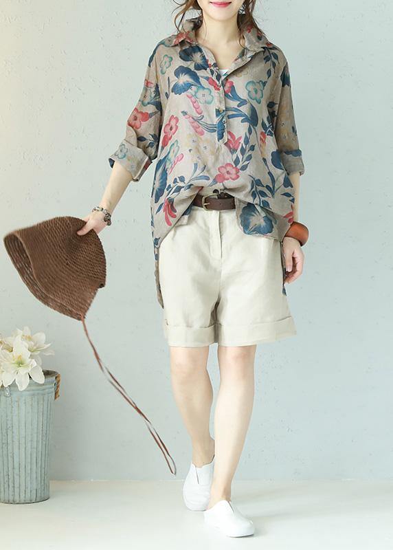 Polo Collar Cotton Long Shirts Design Blouse Summer