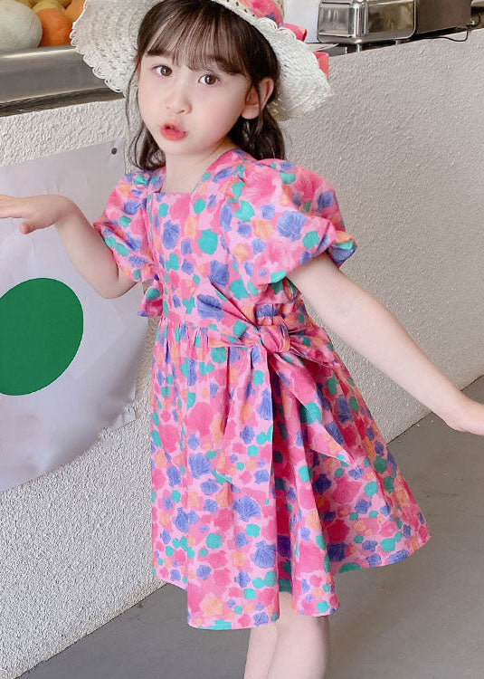 Rose Print Off the Back Patchwork Cotton Baby Dress Summer
