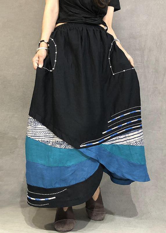 Linen Skirrts Summer Thin Breathable Color Matching Loose Irregular Skirt