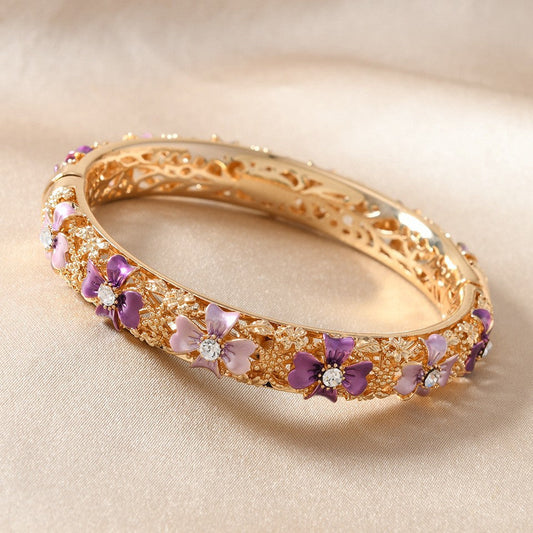 Elegant Amethyst Flower Bracelet
