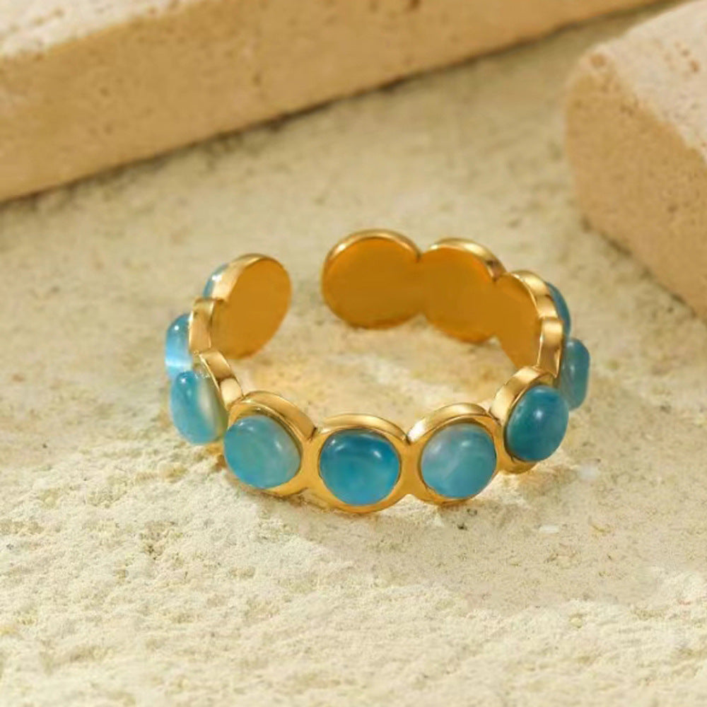 Elegant Aqua Chalcedony Ring