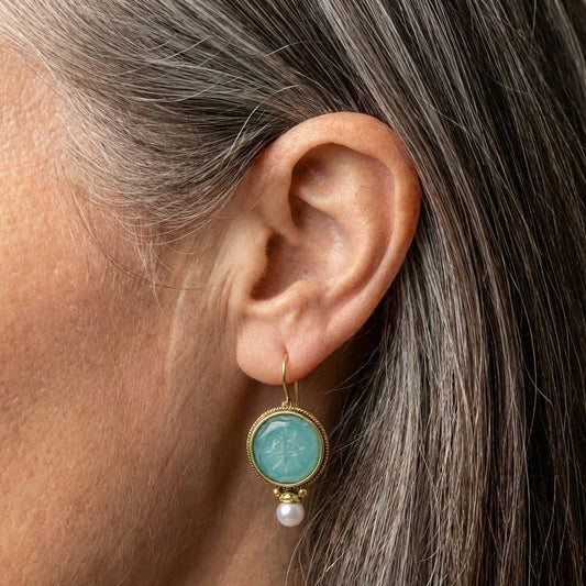 Aqua Pearl Earrings