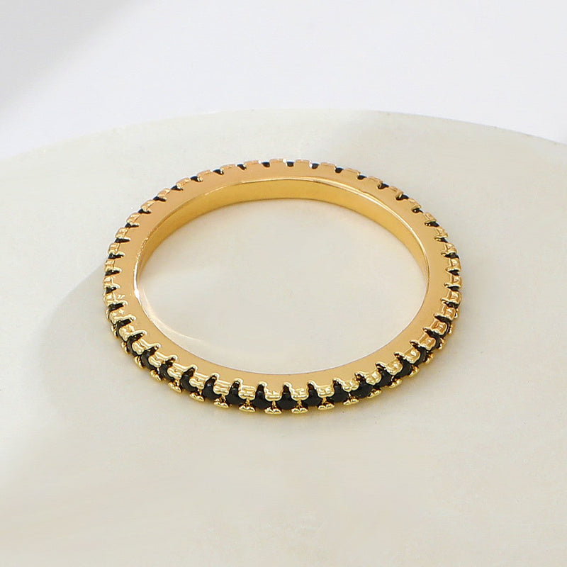 Elegant Black Enamel Ring