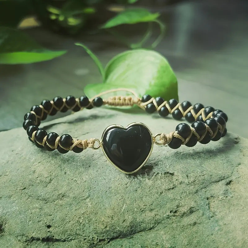 Elegant Black Heart Bracelet
