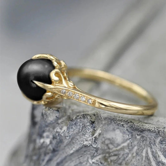 Elegant Black Pearl Ring