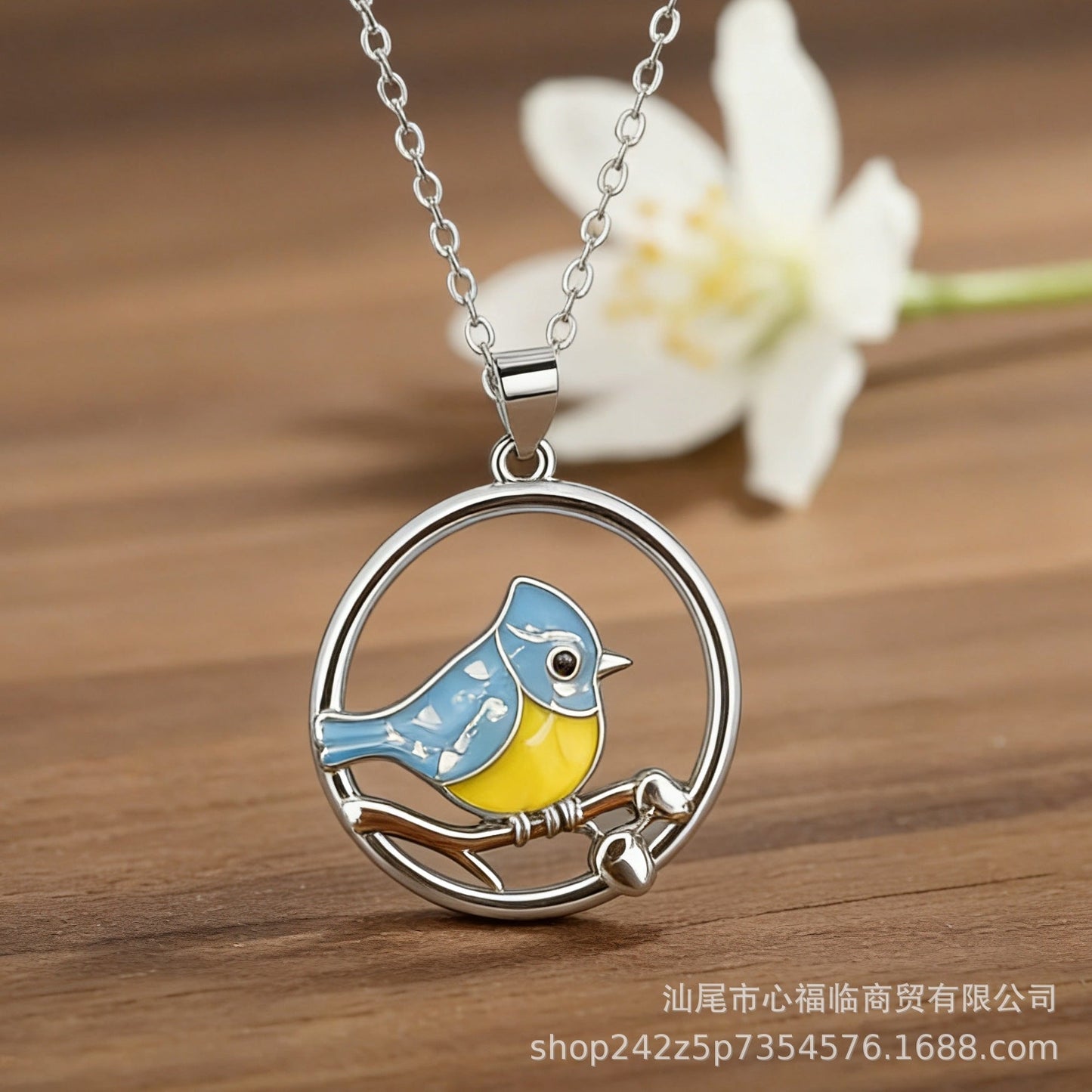 Elegant Blue Bird Necklace
